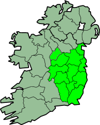 poloha provincie Leinster na mapě Irska