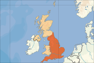 Poloha Anglie v rámci Spojeného království Velké Británie a Severního Irska