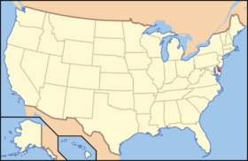 Delaware na mapě USA