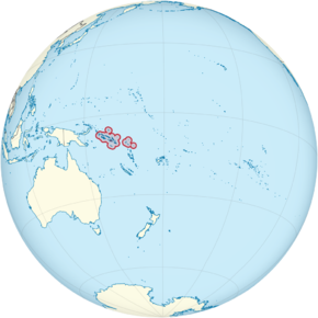 Solomon Islands on the globe (small islands magnified) (Polynesia centered).png