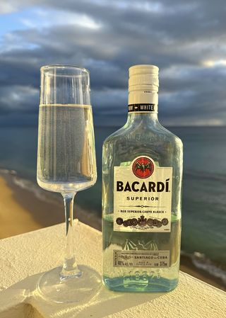 From the distilled spirit, Bacardi Rum, produced near here, Rincon Puerto Rico.