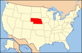 Nebraska na mapě USA