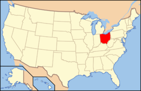 Ohio na mapě USA