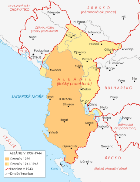 Soubor:Map of Albania during WWII-CS.png