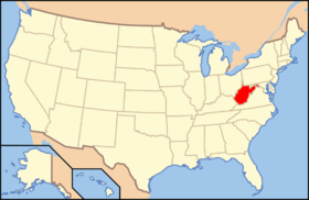 Západní Virginie na mapě USA