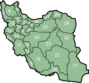 Íránské provincie.