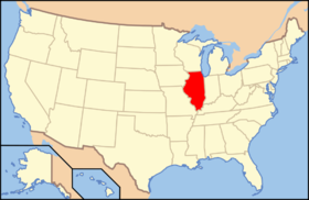 Illinois na mapě USA