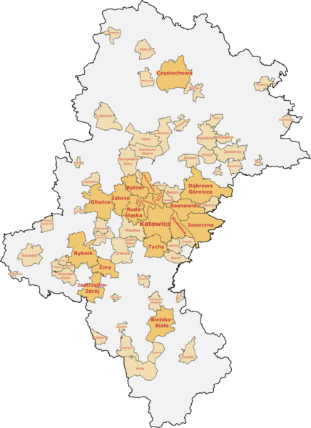 Soubor:Silesian Voivodeship Cities.png