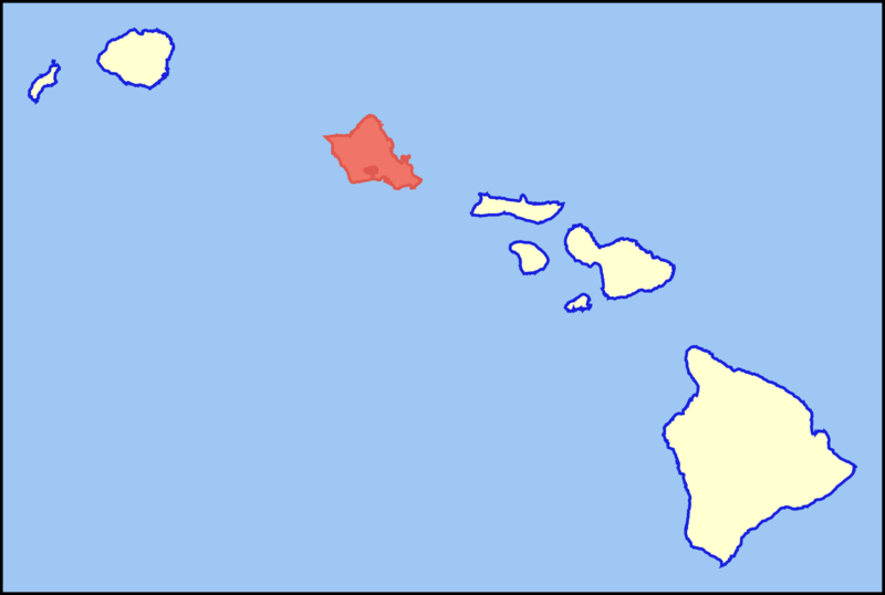 Soubor:Map of Hawaii highlighting Oahu.png
