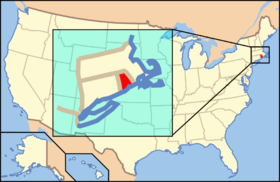Rhode Island na mapě USA