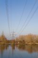 400 KV electricity supergrid passes over Broadlands Lake, Nursling - geograph.org.uk - 698220.jpg