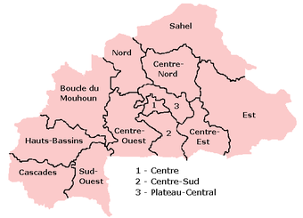 Regiony Burkiny Faso