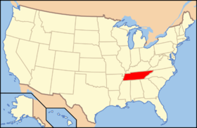 Tennessee na mapě USA