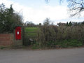 GR postbox by the footpath, Apperley - geograph.org.uk - 717657.jpg