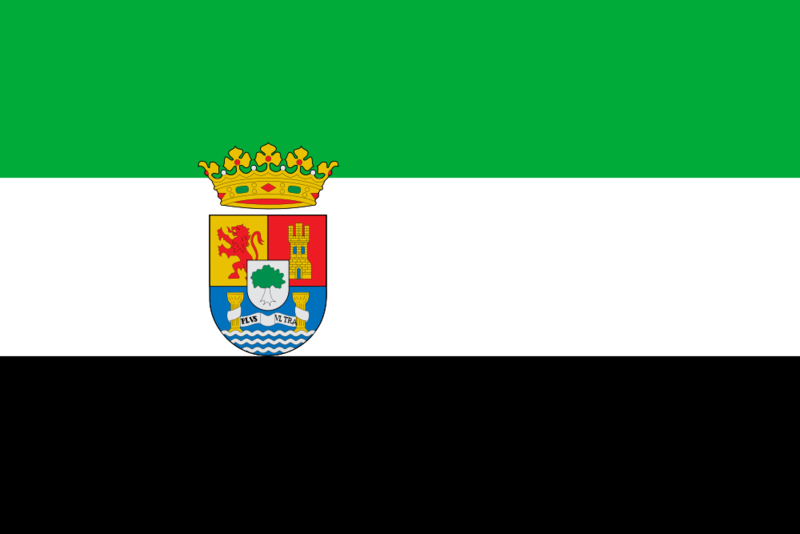 Soubor:Flag of Extremadura with COA.png