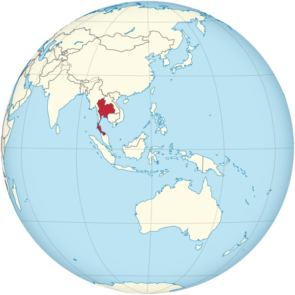 Soubor:Thailand on the globe (Southeast Asia centered).png