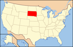 Jižní Dakota na mapě USA