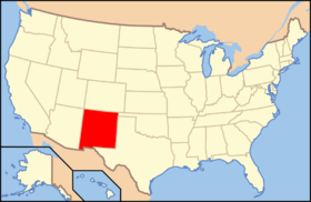 Nové Mexiko na mapě USA