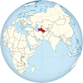Turkmenistan on the globe (Afro-Eurasia centered).png
