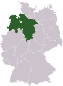 Dolní Sasko na mapě Německa
